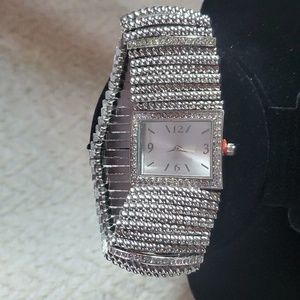 Charter club. Women's Stretch Silver-Tone Bracelet Watch 42mm
